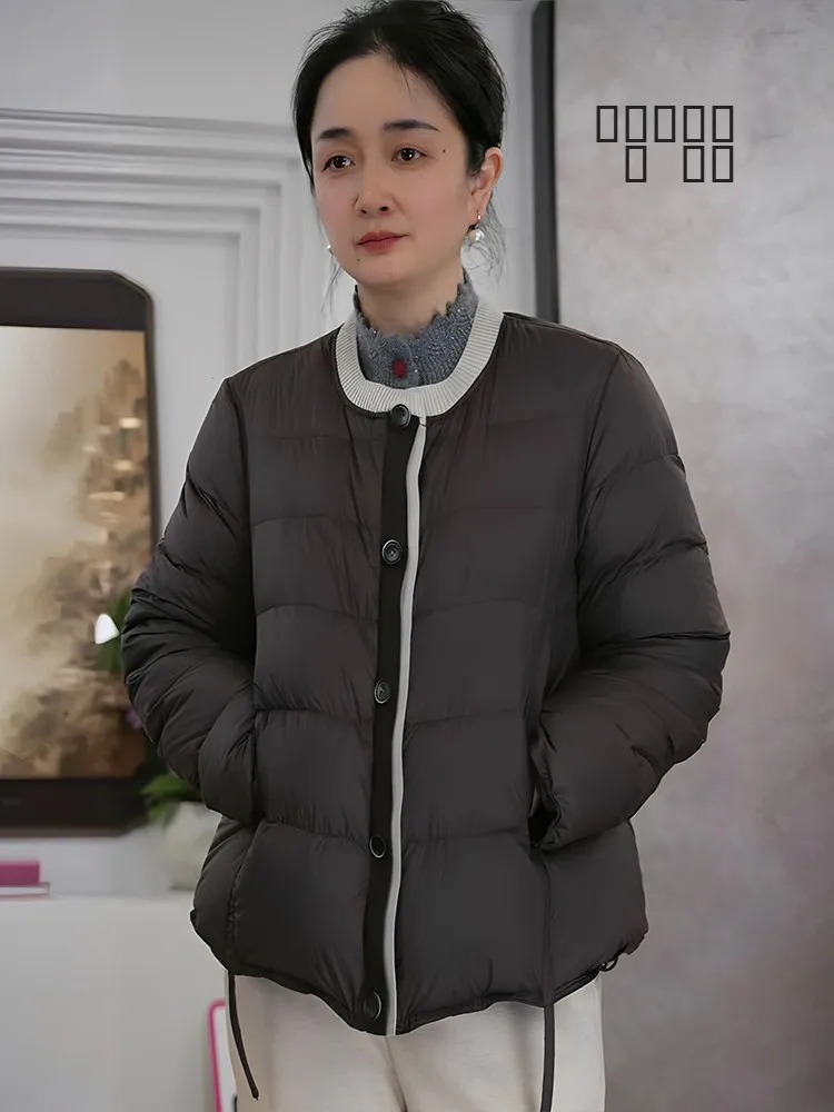 

Утепленная женская модная зимняя теплая куртка-бомбер из нейлона с наполнителем из пуха