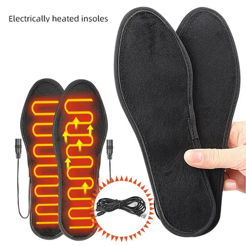 Winter Heated Insoles USB Heating Insoles Cuttable Feet Warmer  Pads Thermal Shoe Sock Pad Outdoor Electric Foot Warming Pad