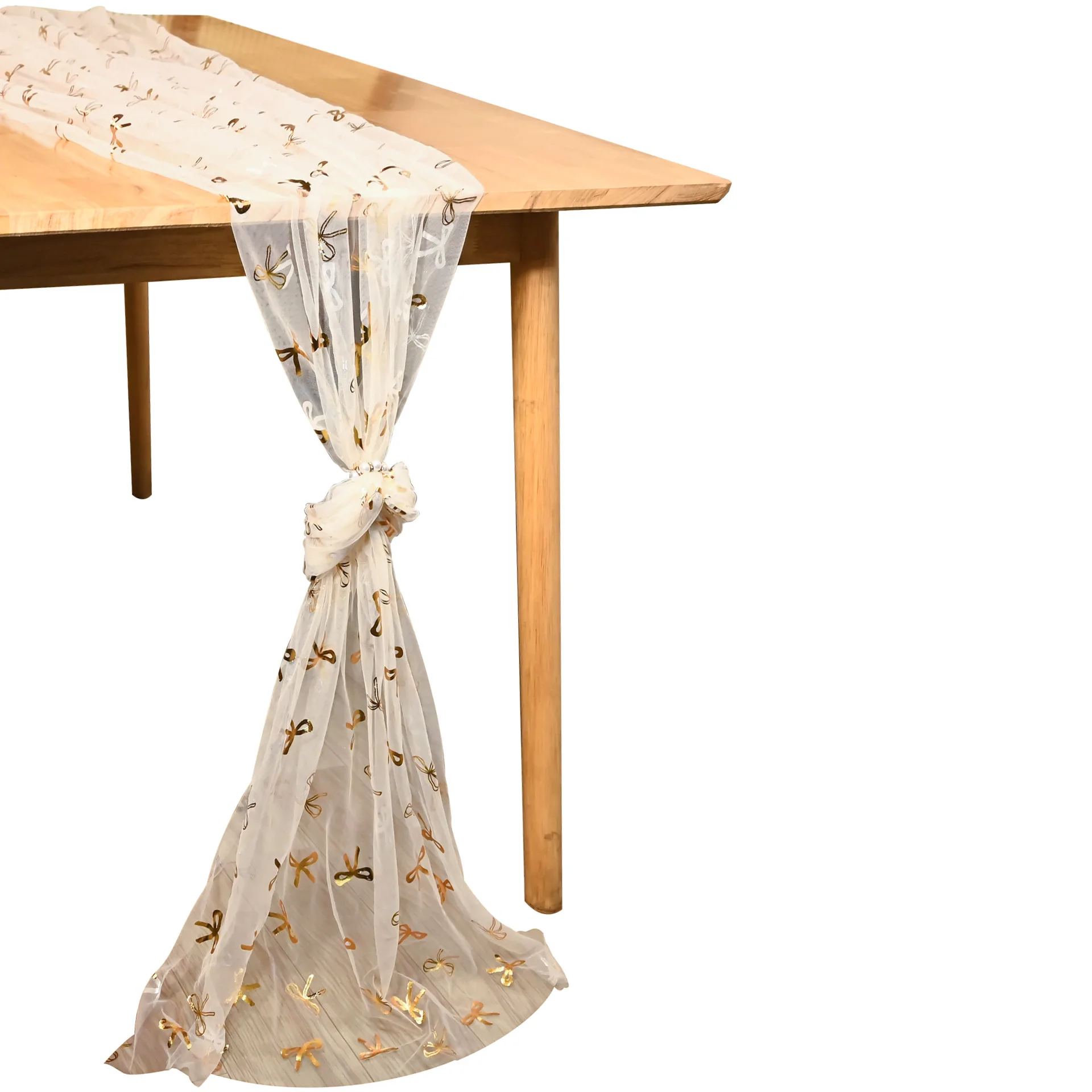 

CX bow bronzing table flag transparent fabric festival celebration party can be cut