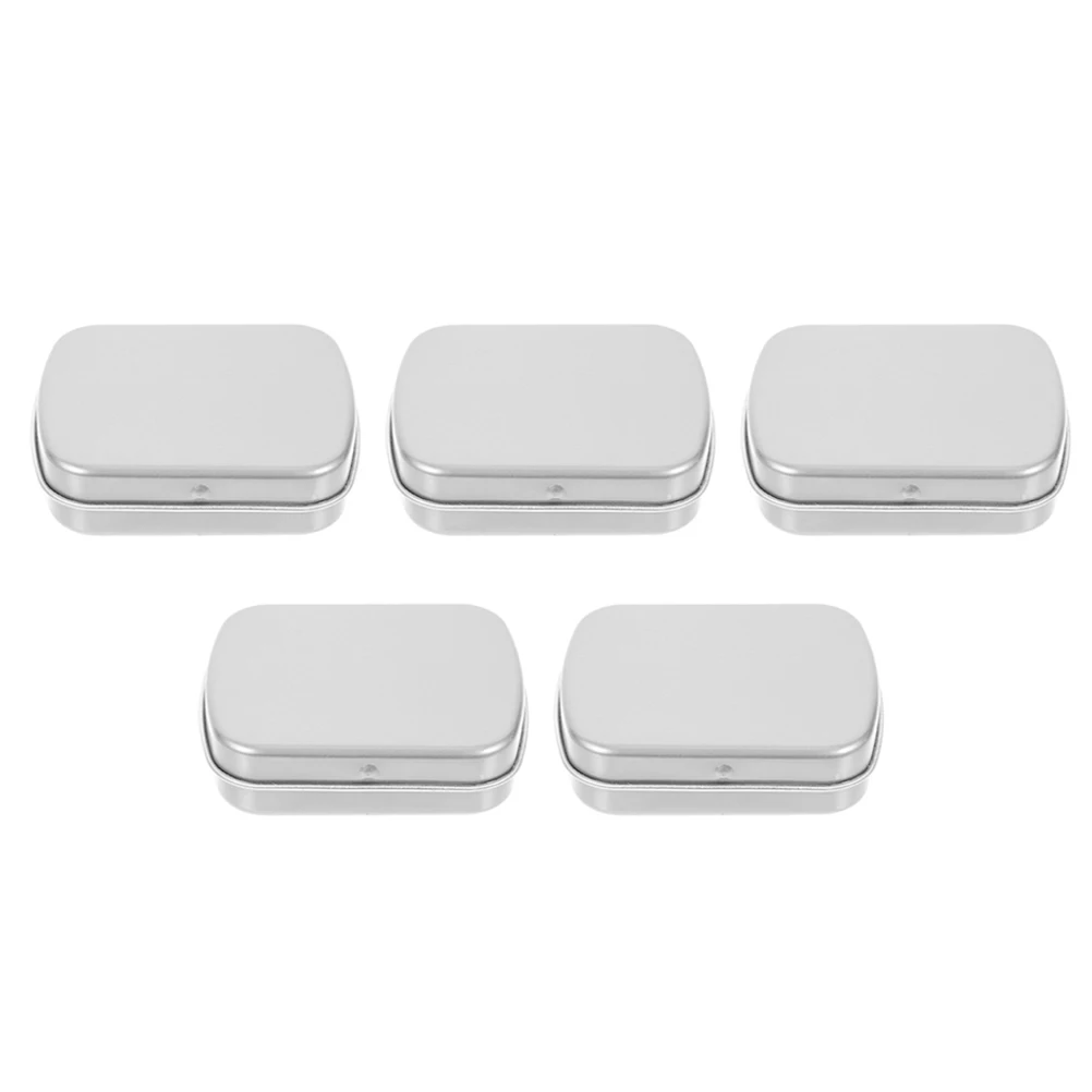 

5Pcs Iron Rectangular Candy Case Small Objects Organizer Storage Box Mini Tin Containers For Travel Home Organization