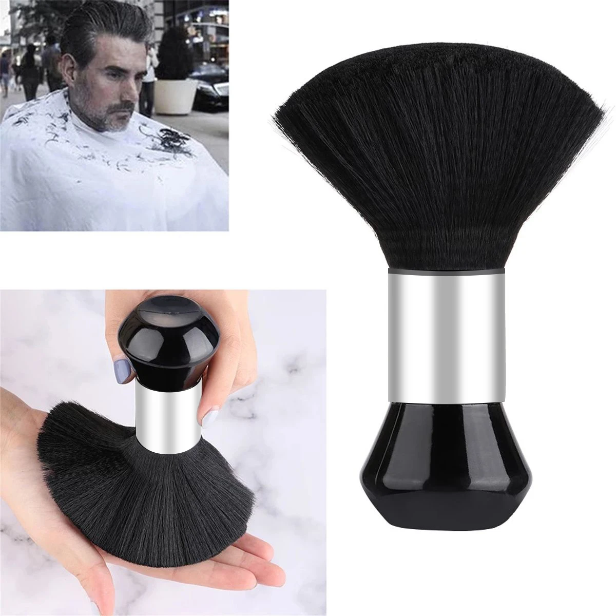 

High Quality Black Cosmetic Hairdressing Sweeping Neck Hair Cleaning Duster Hair Cutting Brush For Barbershop Hair Cut Brush