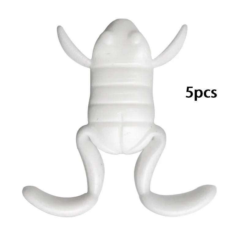 5 Stück Köder, 5 g/Stück, Wasseroberfläche, Kick-Frosch, gefälschter Köder, hohe Simulation, TPE-Frosch, weicher Köder, schwarzer Fisch und Bass-Liebling – Detail 12