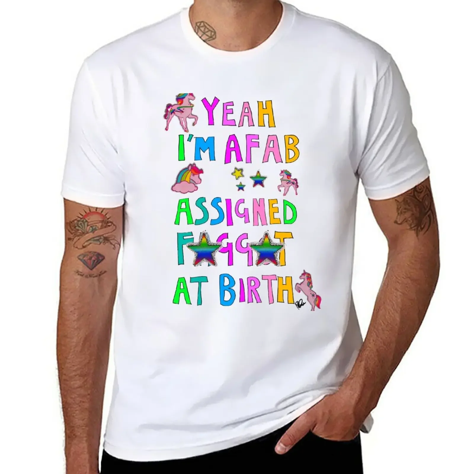 Yeah I’m AFAB T-Shirt quick drying graphic shirts anime clothes cotton graphic tees mens workout shirts