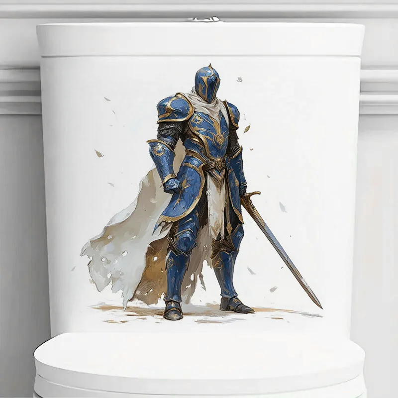 

Medieval Knight Toilet Stickers, Bedroom Entryway Living Room Porch Home Decoration Wall Stickers, Removable Stickers