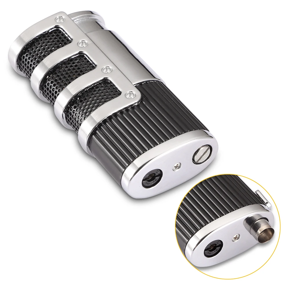 Luxury3 Jet Torch Cigars Lighter Windproof Metal Pocket Lighters Butane Refillable Flame Gas Lighter W/ Cigar Punch