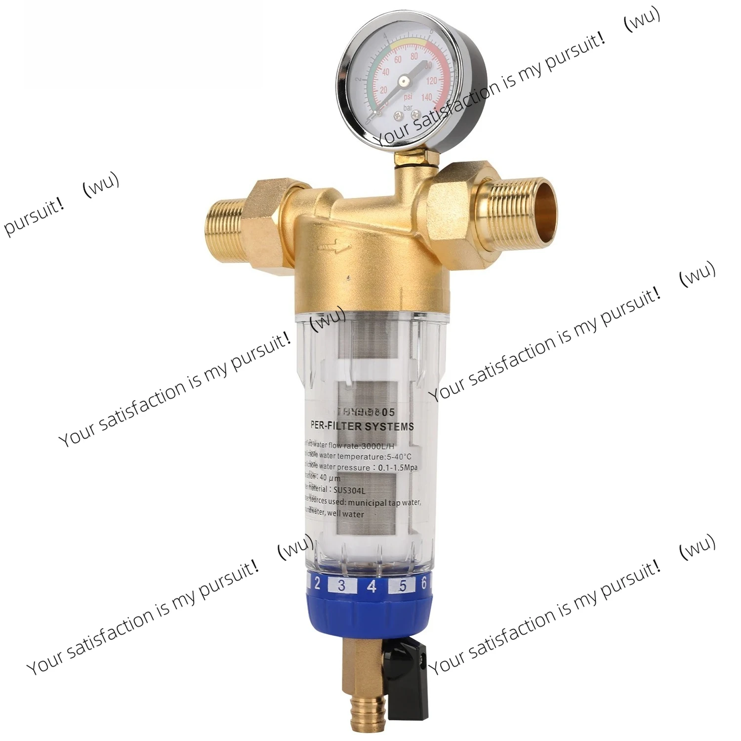 

05 Whole house pre-filter purifier, rotary precipitation water filter, central pre-filter system, backwash, stainless steel mesh