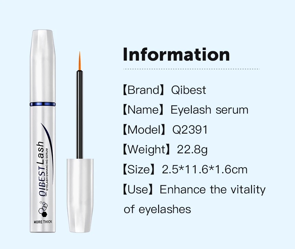 QIBEST Wimpernwachstumsserum Feuchtigkeitsspendendes Flüssiges Wimpernserum Verlängerndes Make-up Volleres Augenbrauenserum Wimpern-Kosmetik – Detail 9