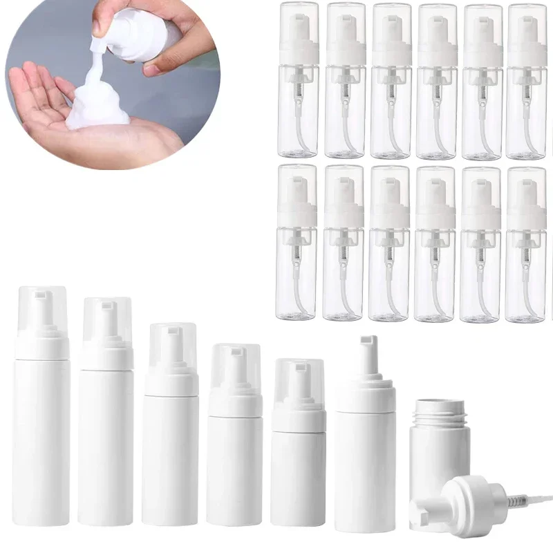 

6Pcs Portable 30/50/60/80/100/150/200ml Plastic Foam Pump Bottles Refillable Travel Foaming Bottle Lotion shampoo Containers