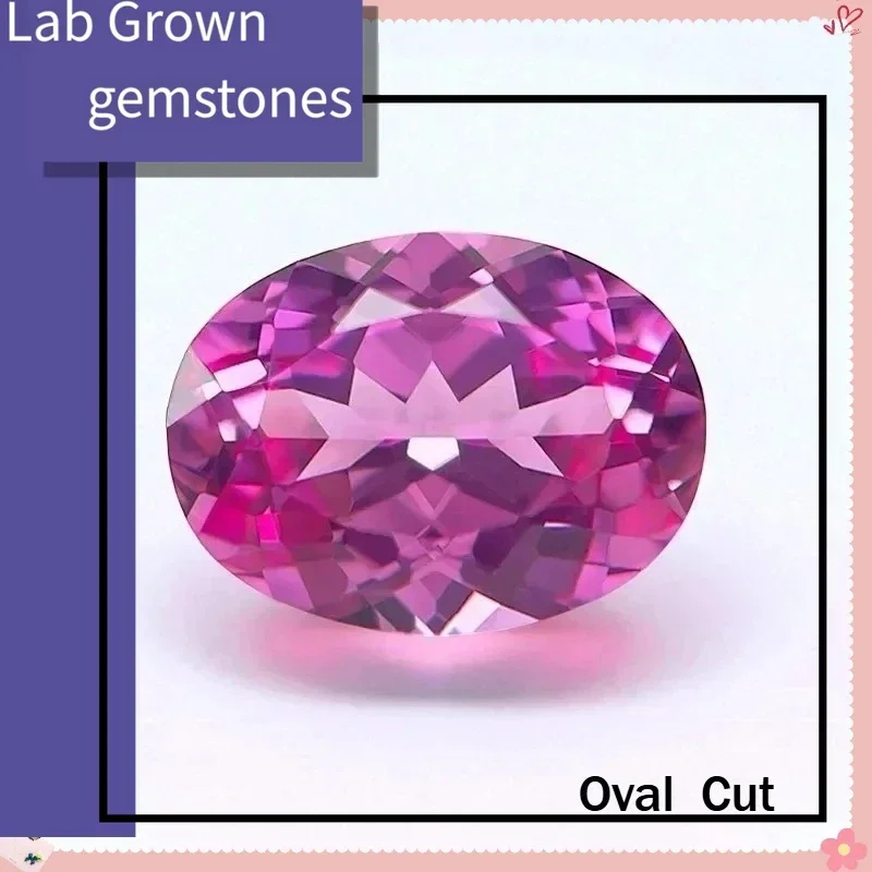 

Pink Color Lab Grown Sapphire for Jewel Making DIY Ring Necklace Earrings Main Materials with GRA Certificate Daily Matching-