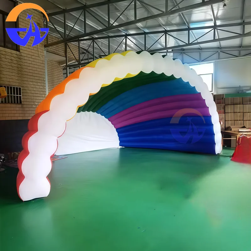 

New Outdoor Wedding Inflatable Stage Cover Inflatable Stage Tent Portable Rainbow Colorful Roof Shelter Event Canopy For Concert