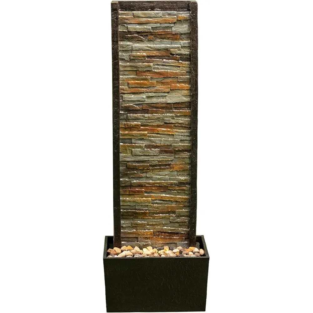

Настенный водный элемент из камня для помещений - высота 38 дюймов, создает спокойствие в жилых помещениях и садах