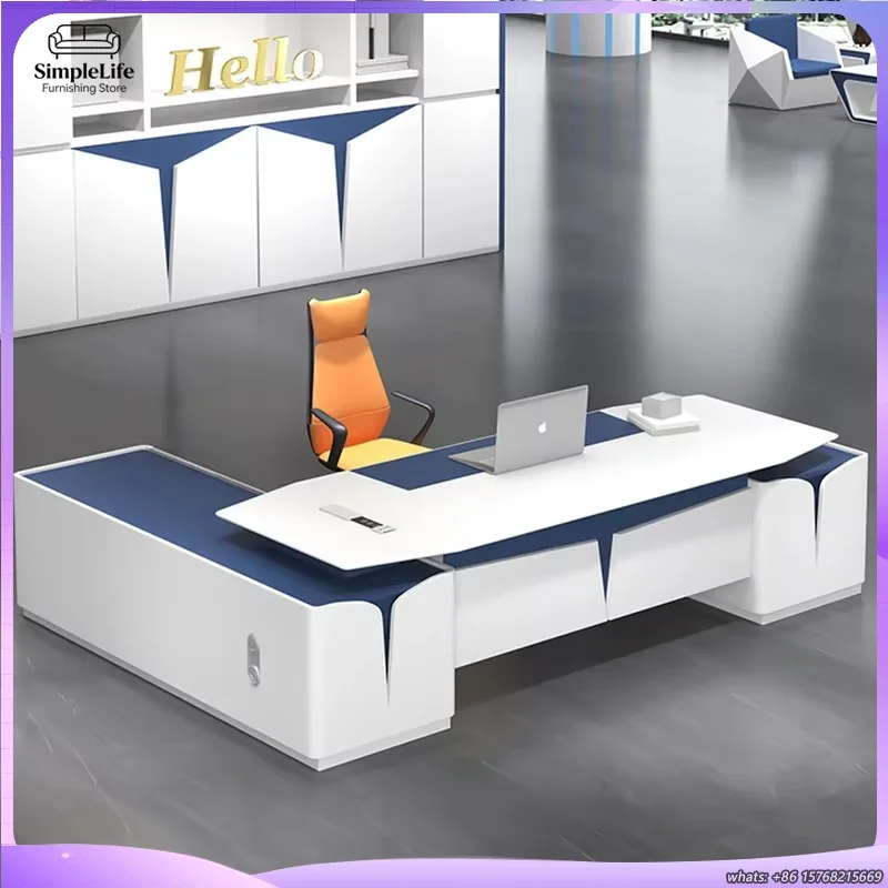 

Современный L-образный офисный стол для руководителя/генерального директора, из высокоплотного материала, раздвижной, сертифицированный CE, роскошная рабочая станция