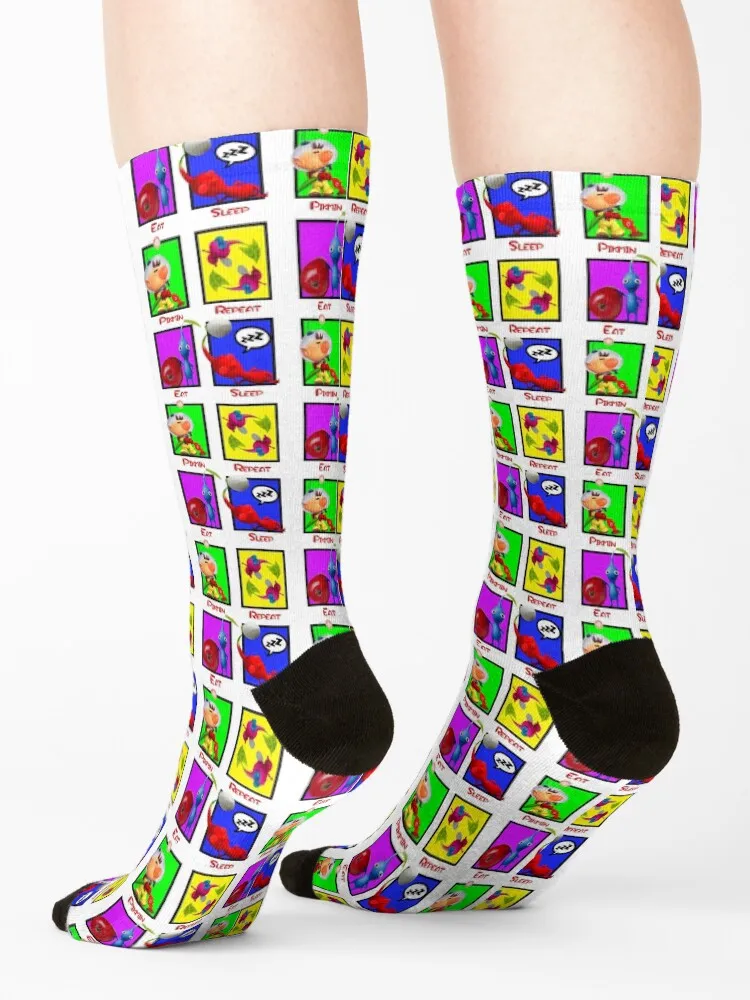 Eat sleep pikmin repeat Socks fashionable Novelties Climbing men cotton high quality Male Socks Women's