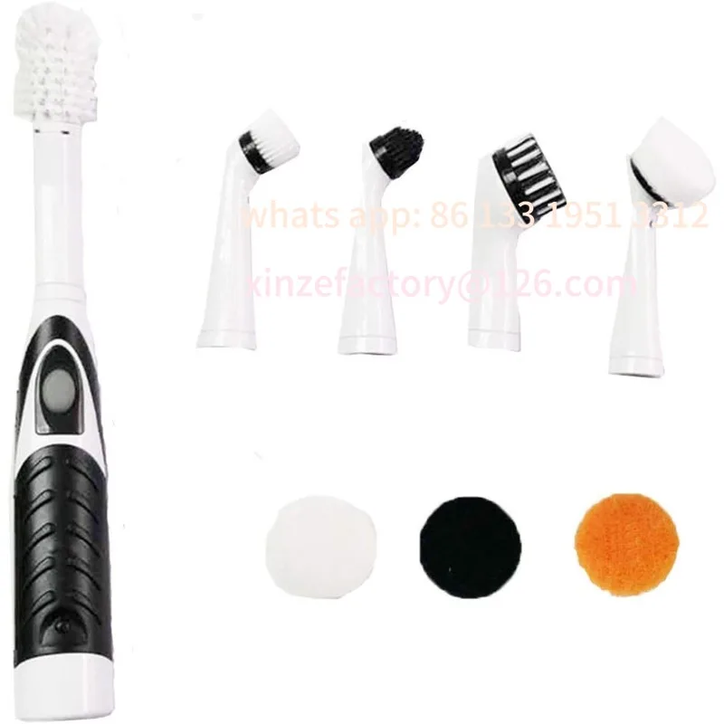 Customizable Electric Cleaning Brush, 5 Types of Multi-functional Brushes,  Shoe Brush, Suitable for Cleaning Kitchen ,Household
