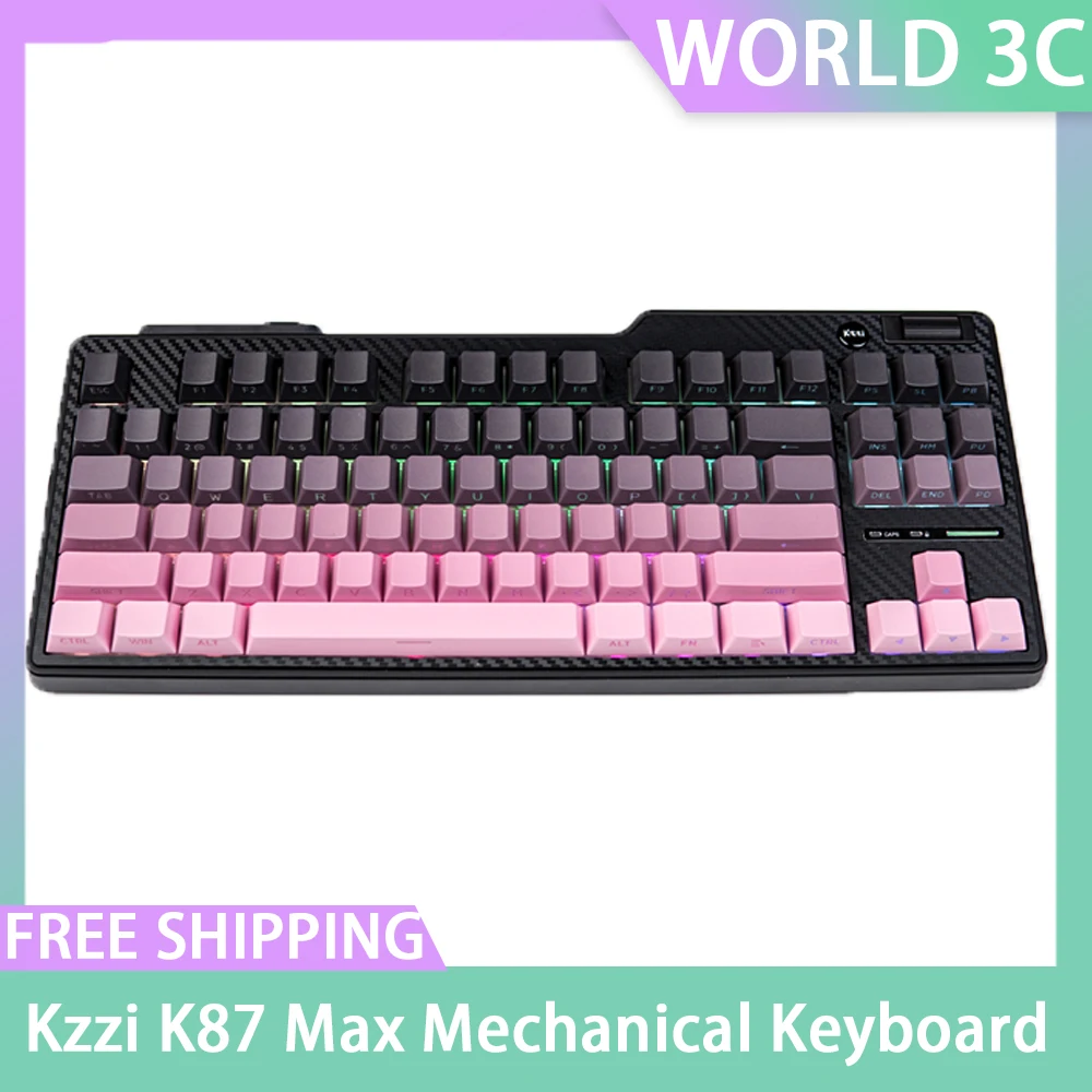 Kzzi K87 Max Mechanical Keyboard Wireless Bluetooth Three Mode Hot Swap Gasket Rgb Electronic Sports Game Keyboard Custom Gifts