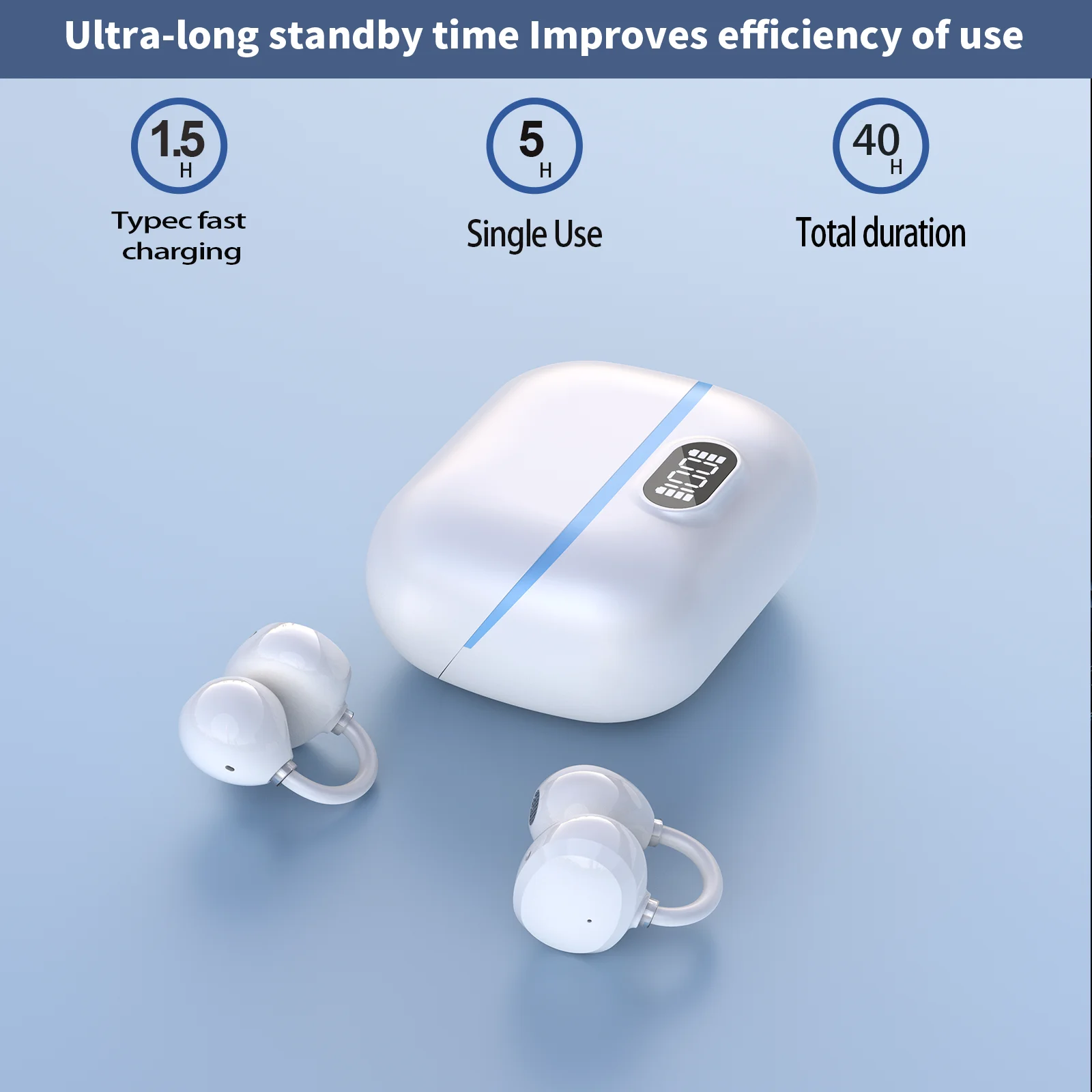 AI Vertaling Oordopjes Real Time, 144 Taal Vertaler Oordopjes 40H Open Oor Draadloze Bluetooth, Vertalen Koptelefoon