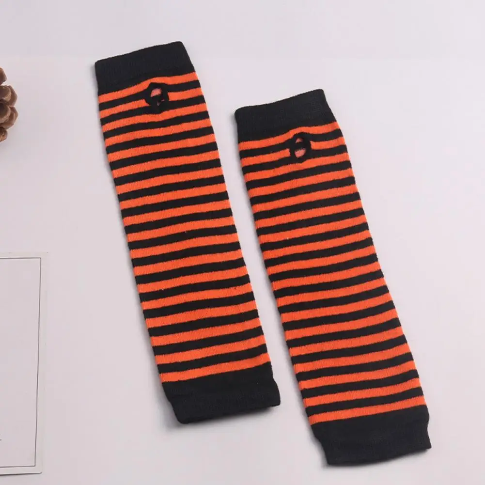 

Long Striped Arm Warmers for Women Winter Long Fingerless Gloves Casual Knit Elbow Gloves with Thumb Hole Winter Warm New Hot