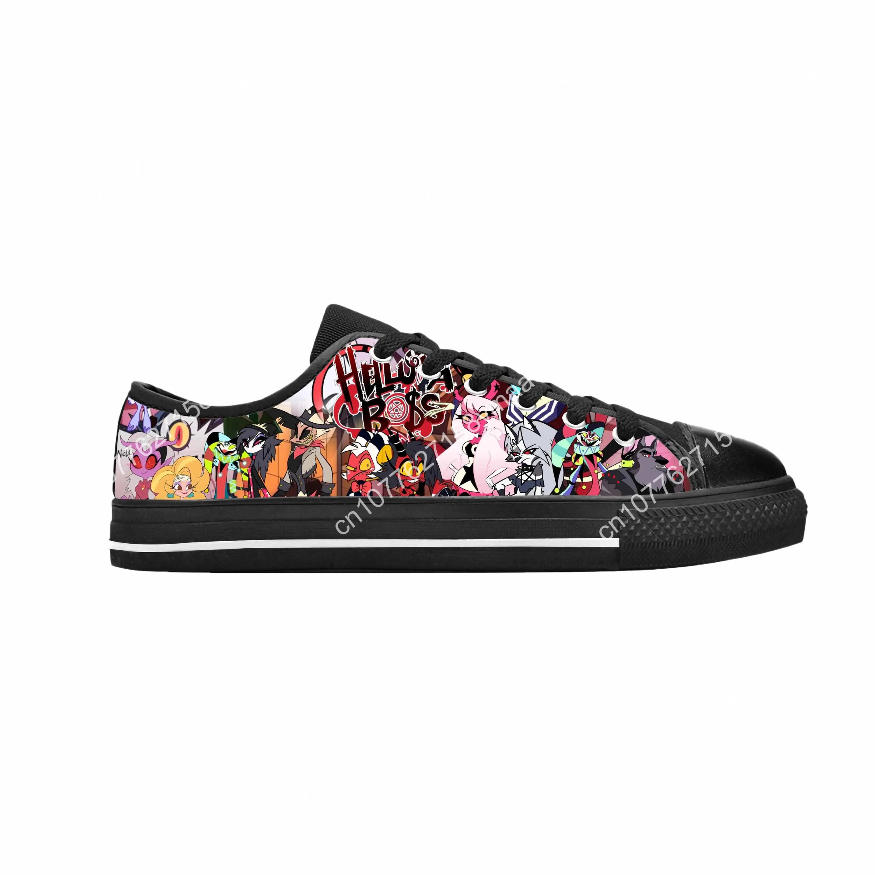 Boss Anime Cartoon Manga Comic Cool Funny Helluva Casual Cloth Shoes Low Top Comfortable Breathable 3D Print Men Women Sneakers