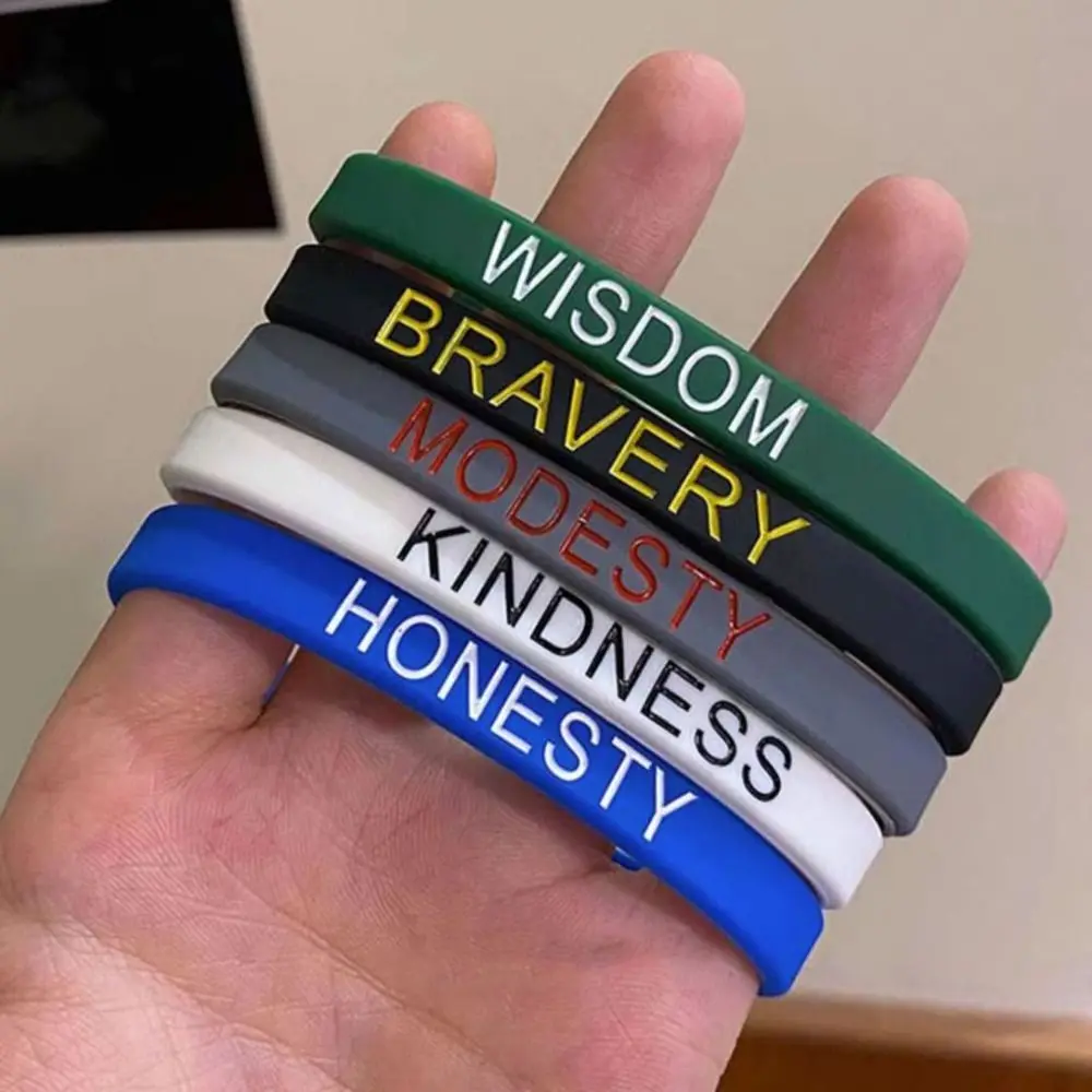 

Hand Bands Fun Motivational Wristbands Printed Lettering Inspirational Quotes Wrist Bands Simple Luxury Charm Sports Bracelets