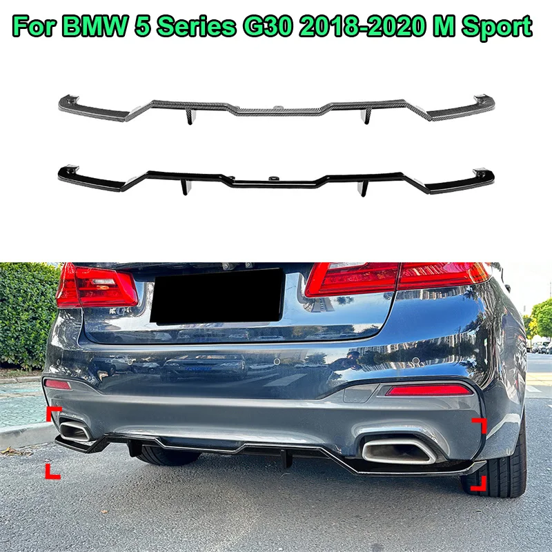 Glossy Car Lower Rear Lip Spoiler Splitter Tail Blade Guard Protector Canard Deflector For BMW 5 Series G30 2018-2020 M Sport