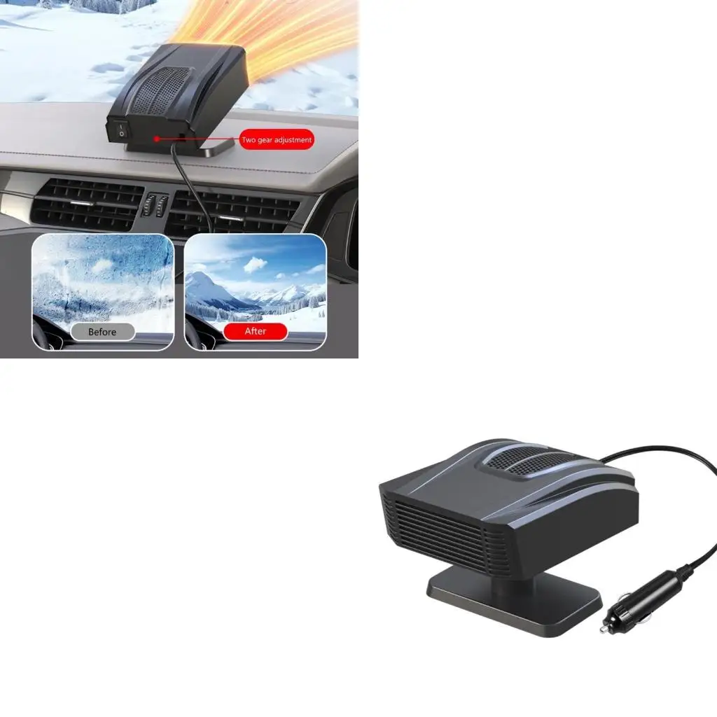 Car Defroster Demister 12V/24V Electric Heater Fan Adhesive Windshield Defogger
