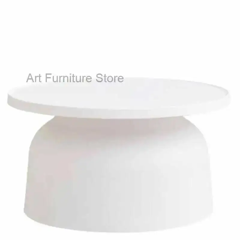 طاولة القهوة ذات التصميم الحديث لغرفة المعيشة الاسكندنافية طاولات القهوة الاكريليك البسيطة اليابانية المستديرة الأبيض أثاث ميسا دي سنترو دي سالا