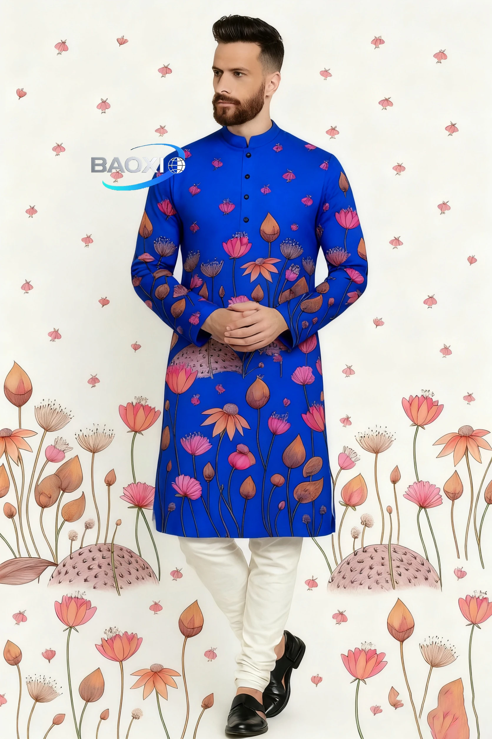 Men's printed multiple patterns kurta vardha fashionable and comfortable fit long robe suitable for all occasions.