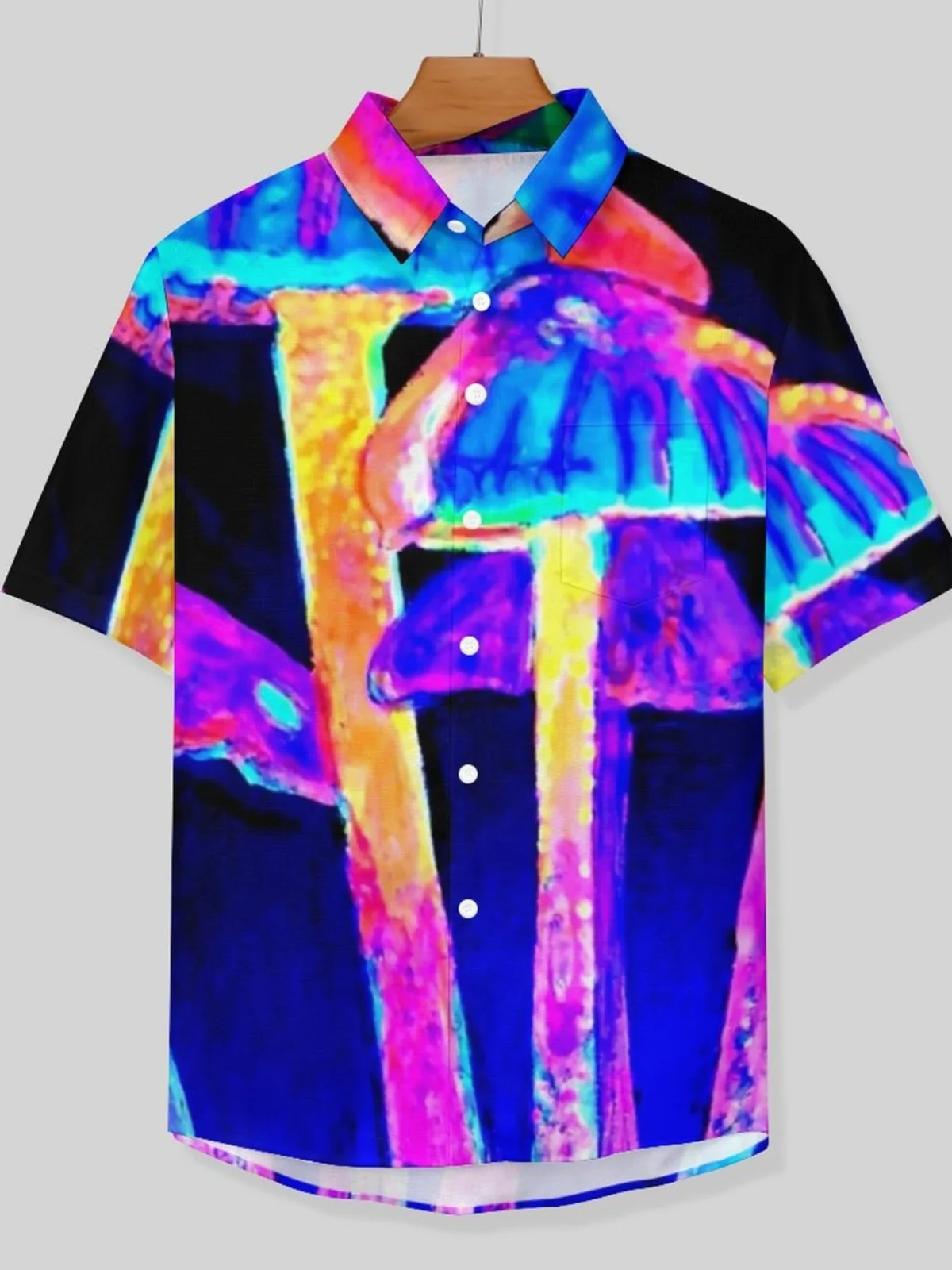 

Men's Printed ort Sve irt Bule Design Casual Faionable Summer Youth Stand Fit Stand Thin Other Material