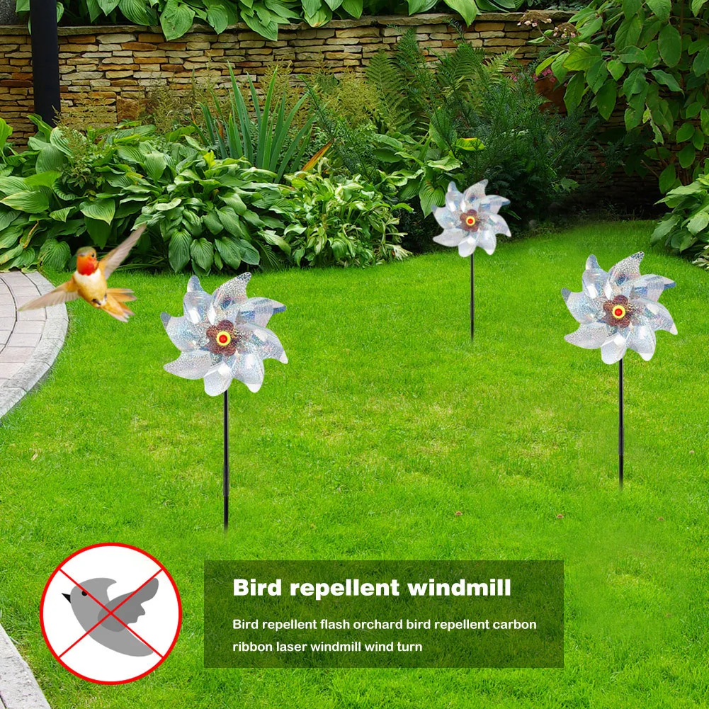 8 Leaves Bird  Repeller Silver Anti Windmill Bird Scarer Windmill Pinwheels Reflective Bird Radikal Deterrent Driving Windmill