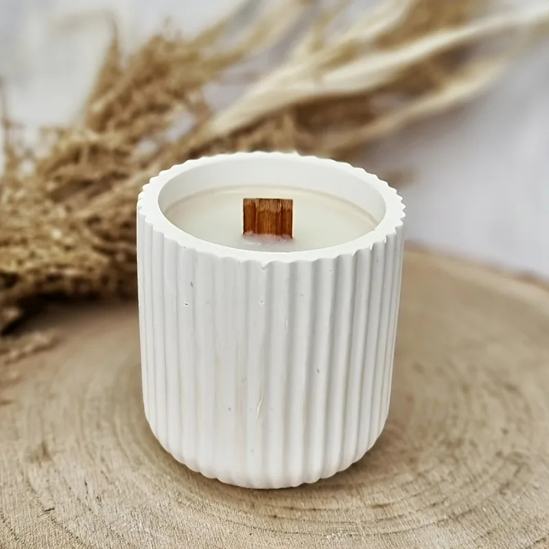 Striped Candle Cup Silicone Mold DIY Gypsum Concrete Jewelry Storage Jar Home Decoration Ornament Resin Mold Handicrafts Casting