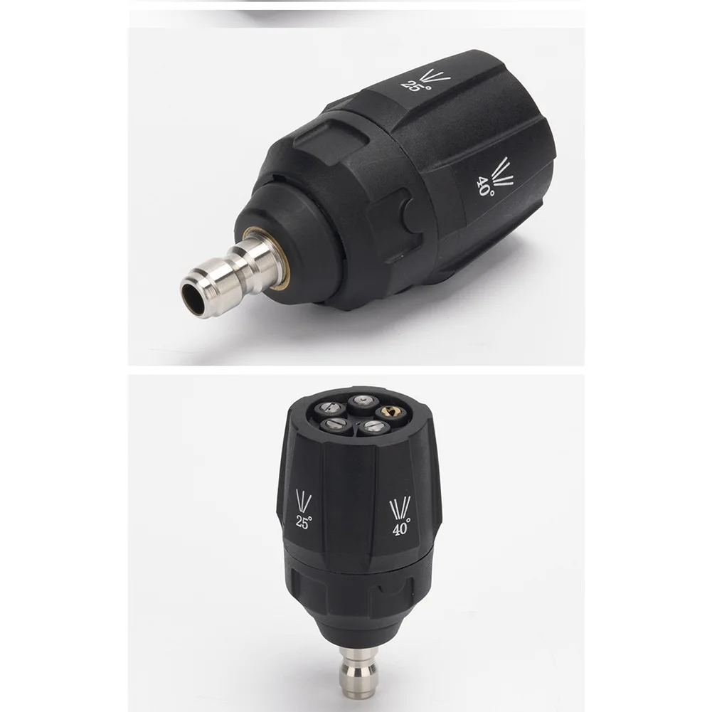 Washing Nozzle Nozzle 1/4 160BAR 5 In1 Black Stainless Steel For Car/garden/yard Cheaning Accessories High-quality Rotary