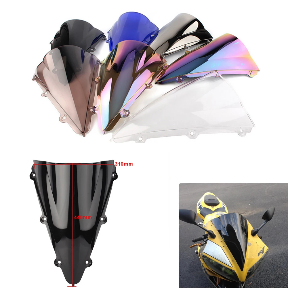 Motorcycle screen Double Bubble Windshield Deflector Protector WindScreen For Yamaha YZF 1000 R1 2004 2005 2006 YZFR1