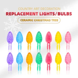 24pcs Multicolor Pineapple Tree Pegs Accessories Large Replacement Light Bulbs for Big Ceramic Christmas Trees Home Party Decor