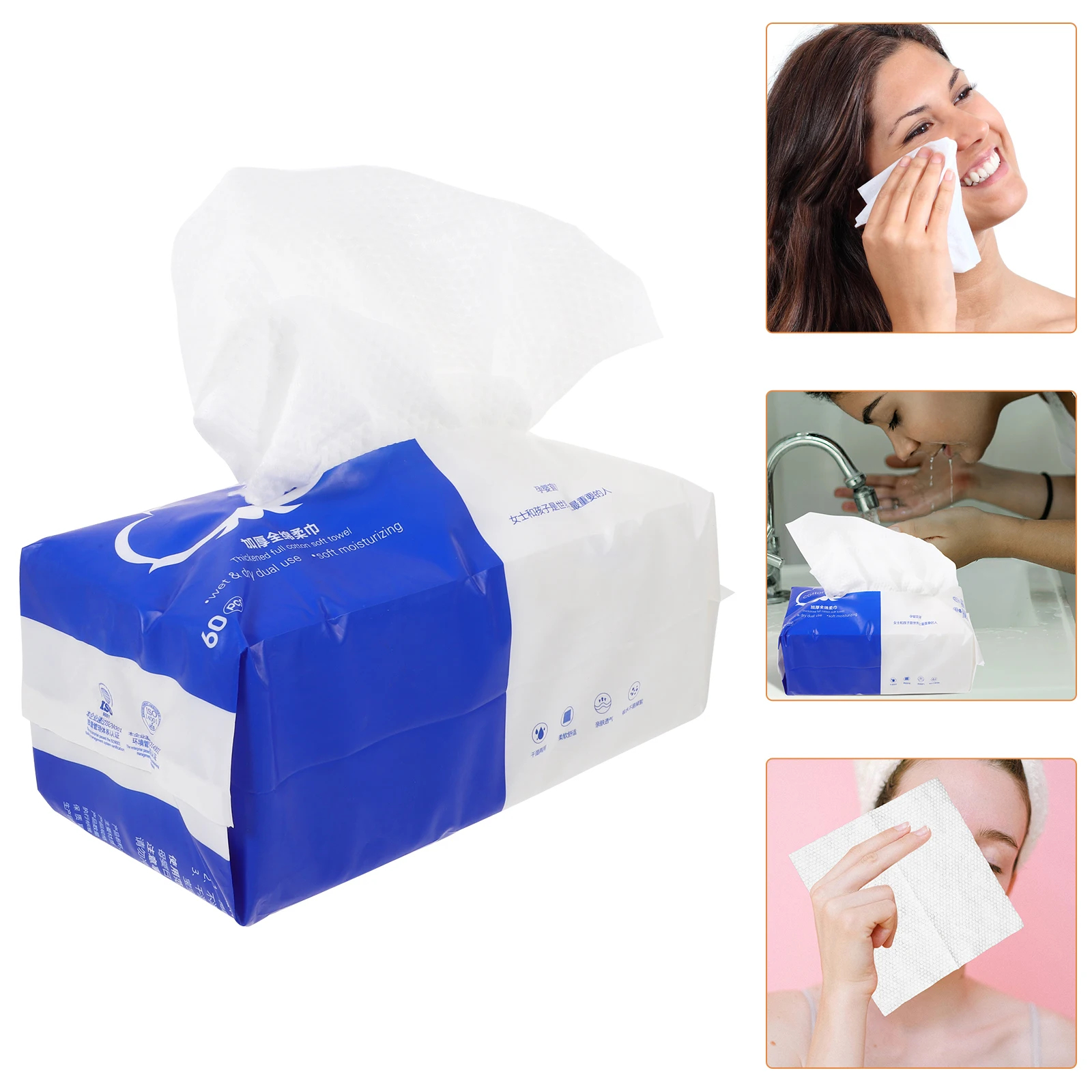 

1Pack Disposable Wet Dry Face Wipes Soft Portable Makeup Pad Multipurpose Face Cleansing Tissue Travel Skin Care Nail Polish