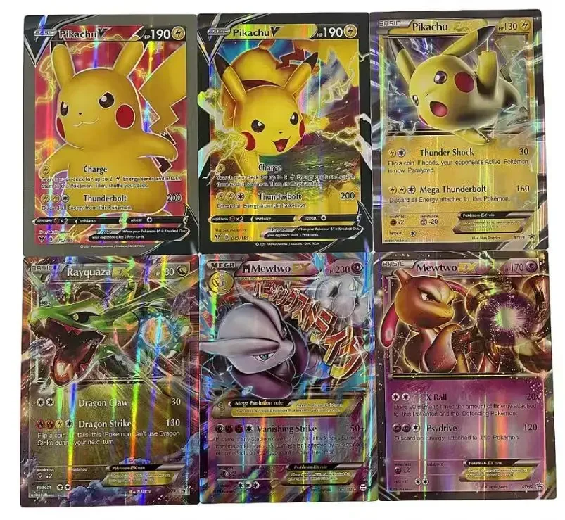 New Oversized Pokemon Cards 30Pcs Jumbo Letters Card Vmax Vstar GX Arceus Pikachu Charizard Super Shiny Rare Card Birthday Gift