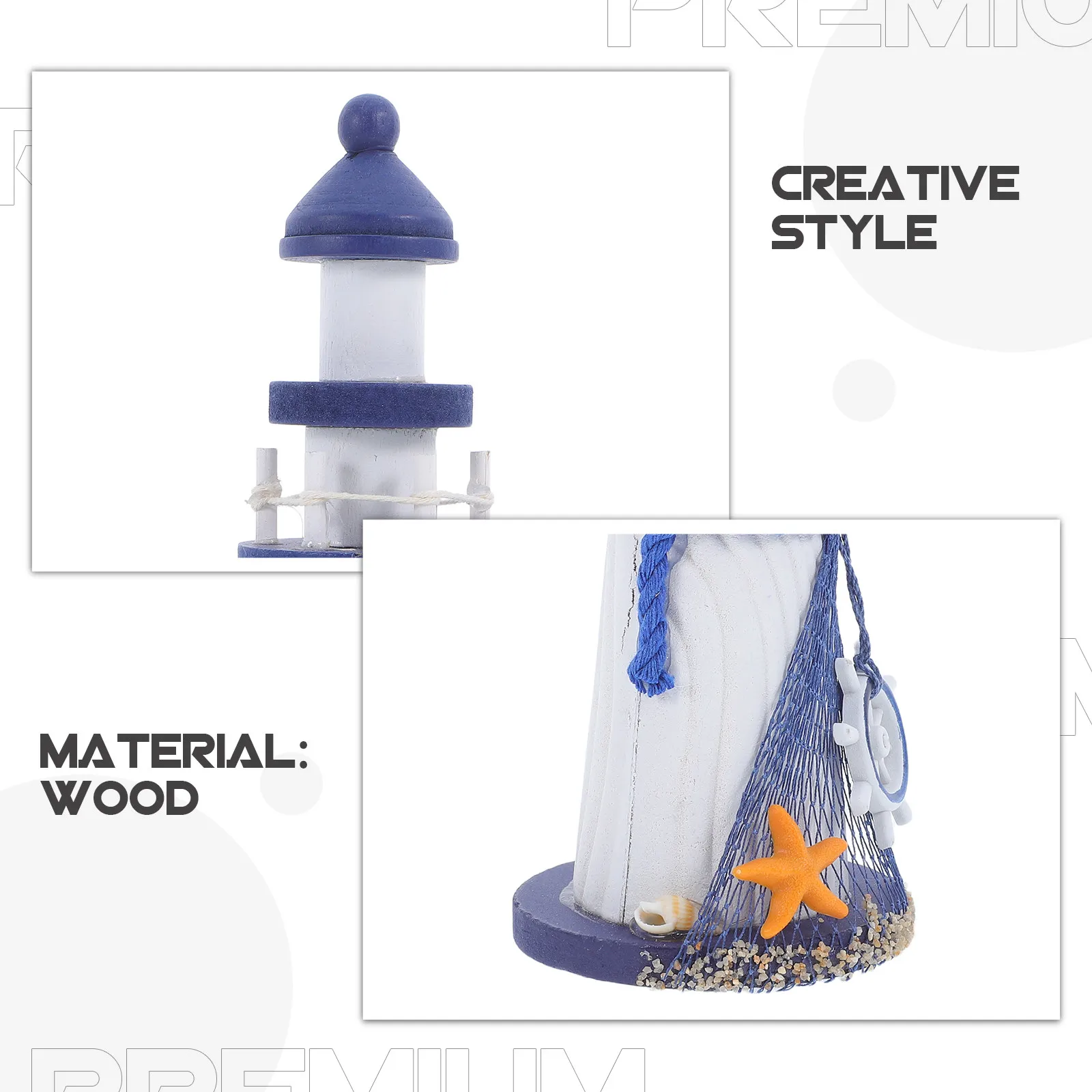 1Pcs Wooden Lighthouse Nautical Decorative Mini Lighthouse Home Decor Tabletop Ornament Party Decoration Ocean Theme Room Decor