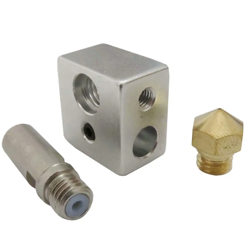 RISE-MK10 hotend kit für 3d drucker m7 messing düse und kehle mit ptfe rohr und aluminium heiz block