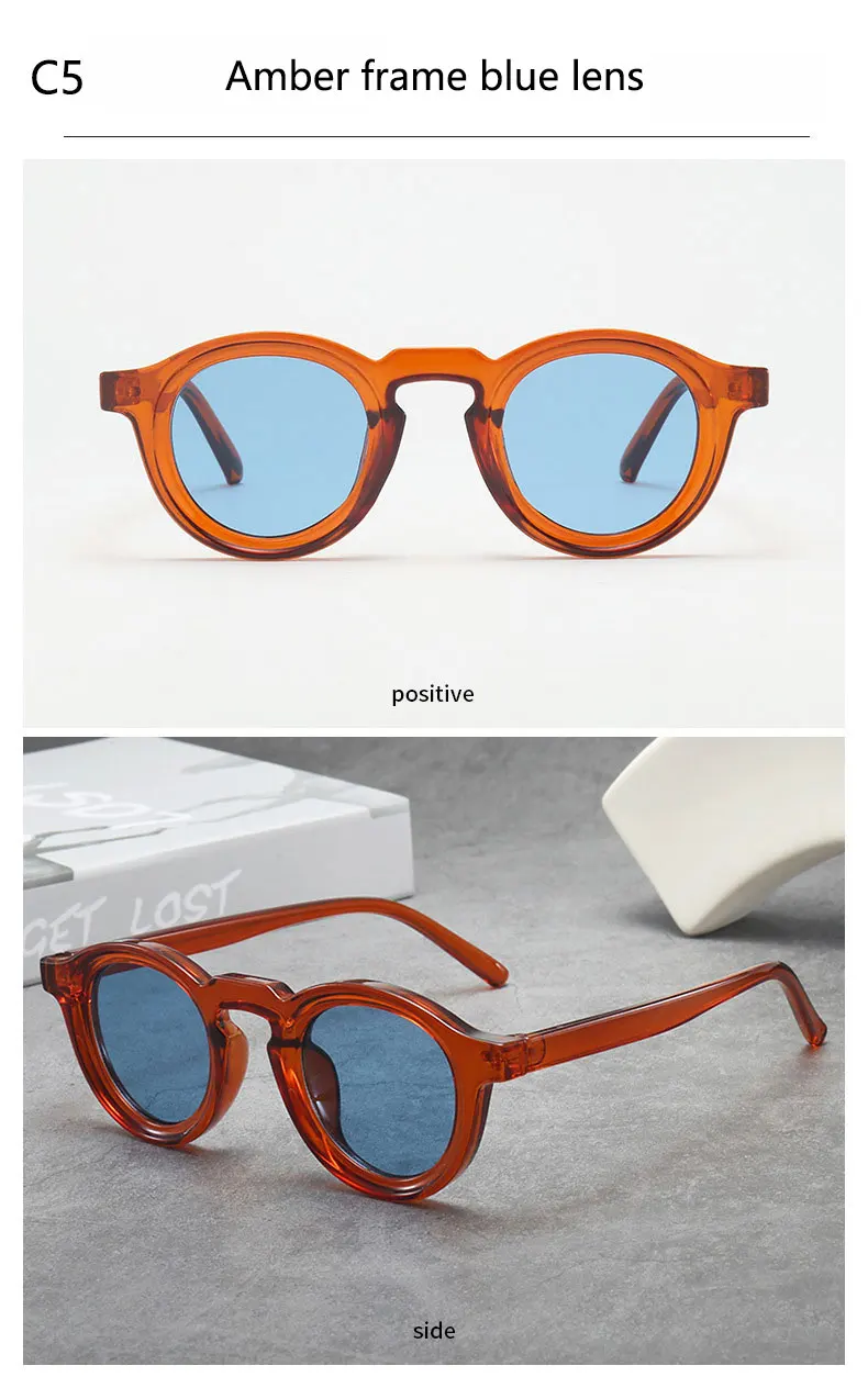 2025 Retro-Sonnenbrille mit dickem Rahmen, ovale Sonnenbrille für Herren, amerikanischer Stil, graue Brillen, Retro-Leopardenmuster-Brille, UV400-Rezept – Detail 14