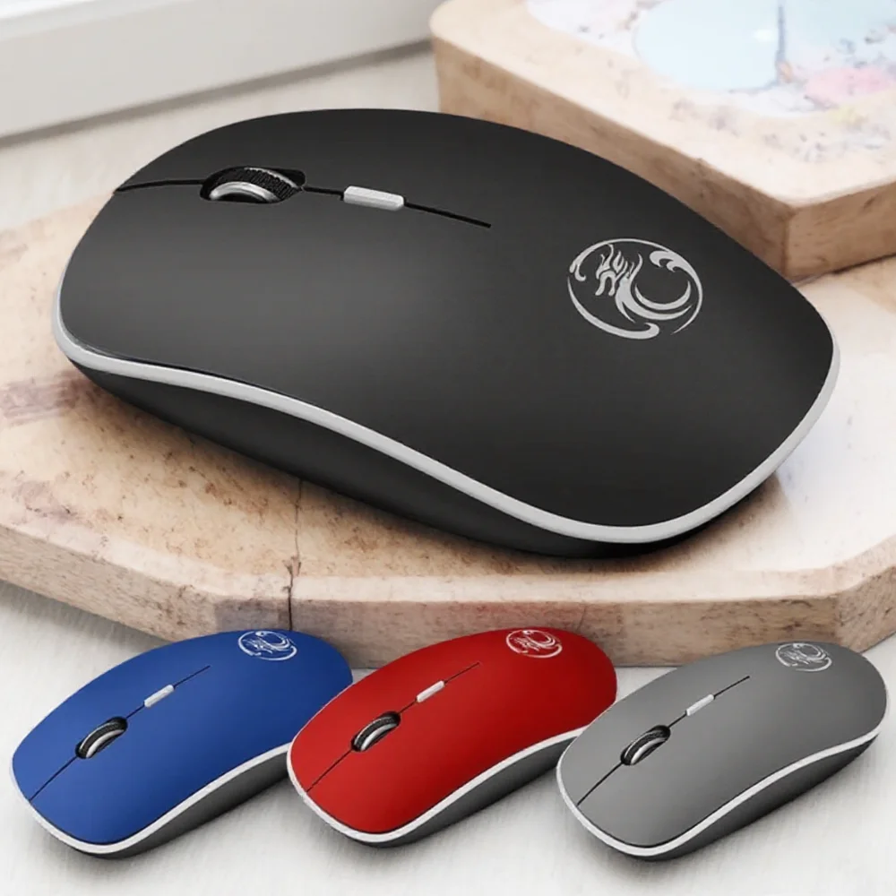 Portable 2.4G Wireless Optical Mouse Silent Click 3 Level DPI Ultra Thin Frosted Design USB Receiver for Computer PC Notebook