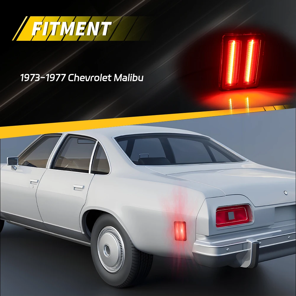 2 Piezas de Luces Laterales/Reflectores para Guardabarros con Biseles/LED para Chevrolet El Camino/Malibu GMC Sprint 1973 1974 1975 1976 1977