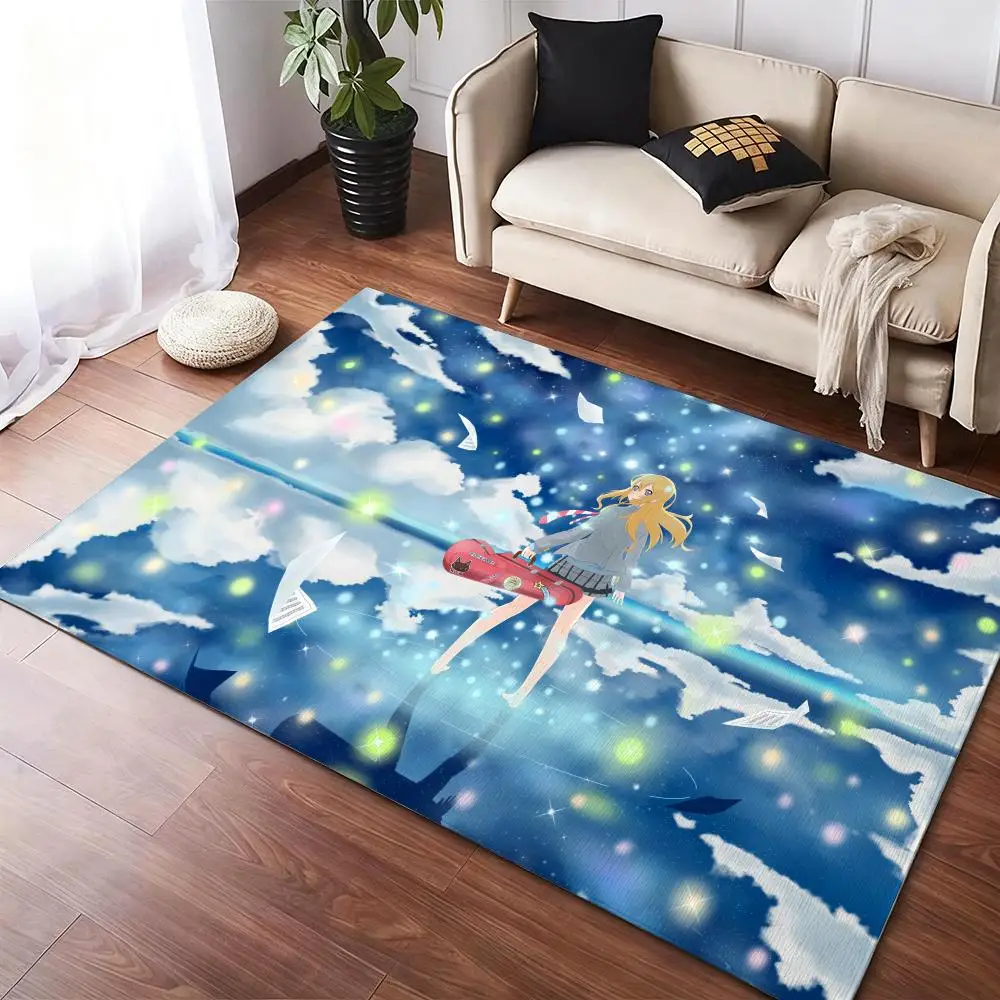 

Anime Your Lie in A-Aprils Floor Mat Soft Thickened Non-Slip Door Mat for Living Room Home Decor Flannel Rugs