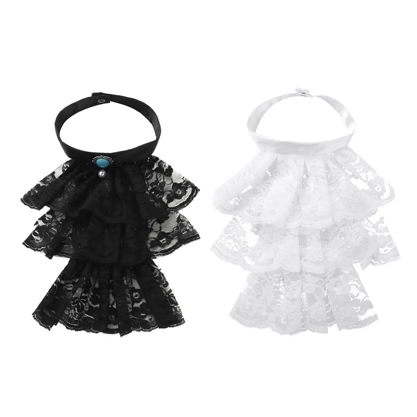 Women Lace False Collar Shawl Ruffle Detachable Gothic Faux Collar