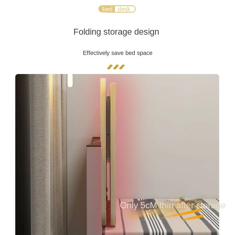 Estante de escritorio colgante innovador con mesita de noche plegable, escritorio de computadora, Ideal para ahorrar espacio en dormitorios y casas
