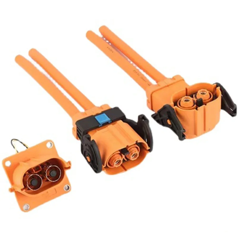 Imagem -02 - Conector de Bateria de Plugue de Alta Tensão Bateria de Lítio do Veículo Elétrico Terminal de Conexão de Cabo de Alta Potência 100250a dc 1500v 2p