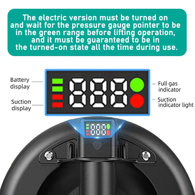 Ventosa sottovuoto per impieghi gravosi da 8'' con interfaccia di tipo C Potenza portante da 200 kg per la movimentazione manuale-elettrica da banco/marmo/vetro
