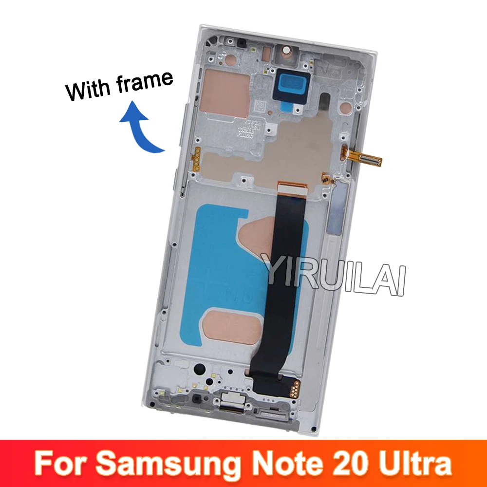 Tested For Note 20 Ultra with Frame, for Samsung Note 20 ultra N985F N985F/DS Lcd Display Digital Touch Screen Replacement