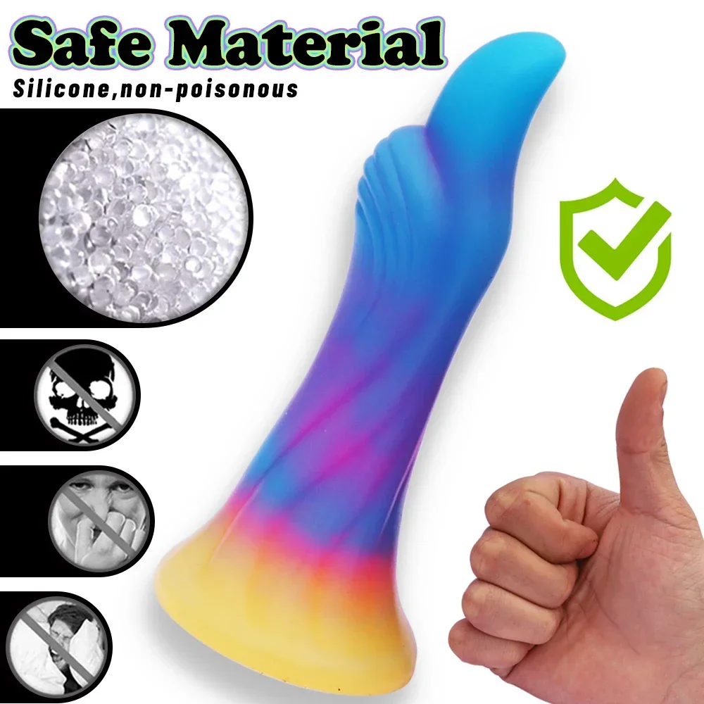 Sex Toy Luminous Anal Dildo Colorful Glowing Butt Plug for Women Cute Dragon Monster Design Adult Toy for Sensual Exploration