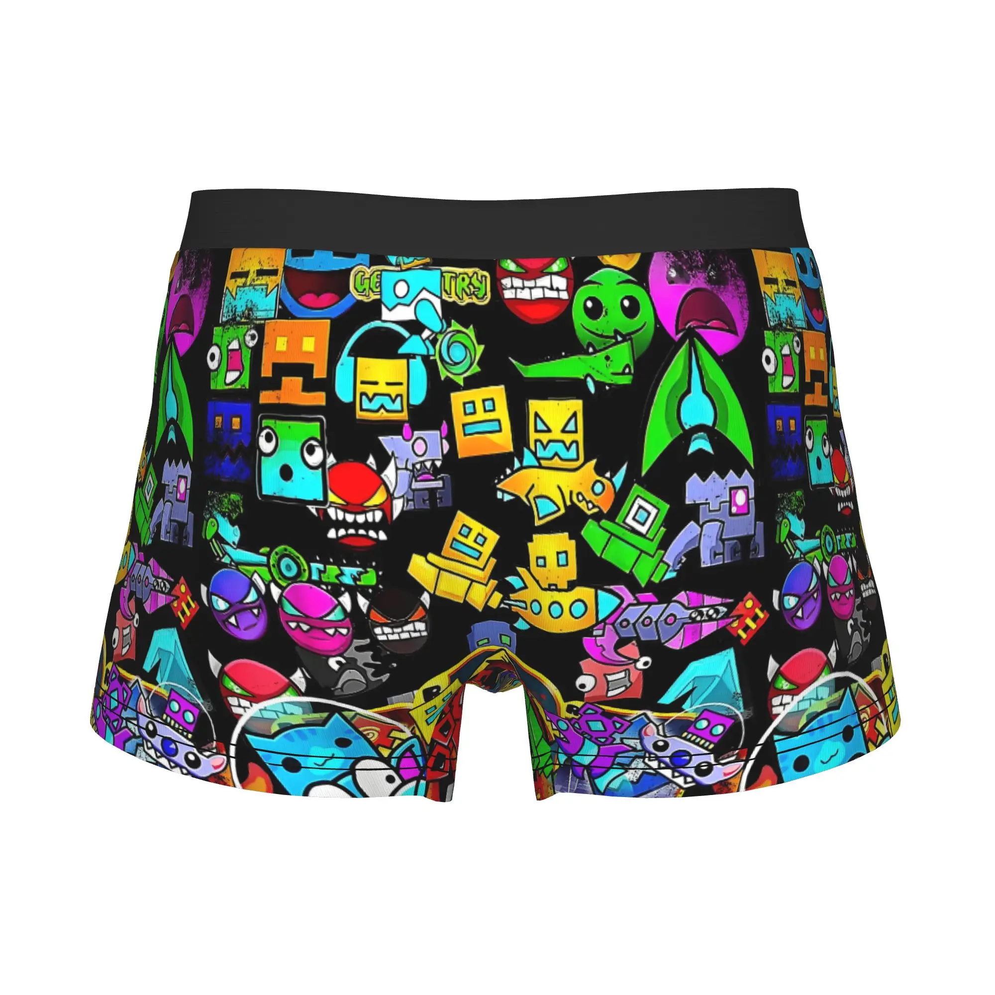 Male Fashion Video Game Geometry Underwear Dash  Boxer Briefs Soft Shorts Panties Underpants