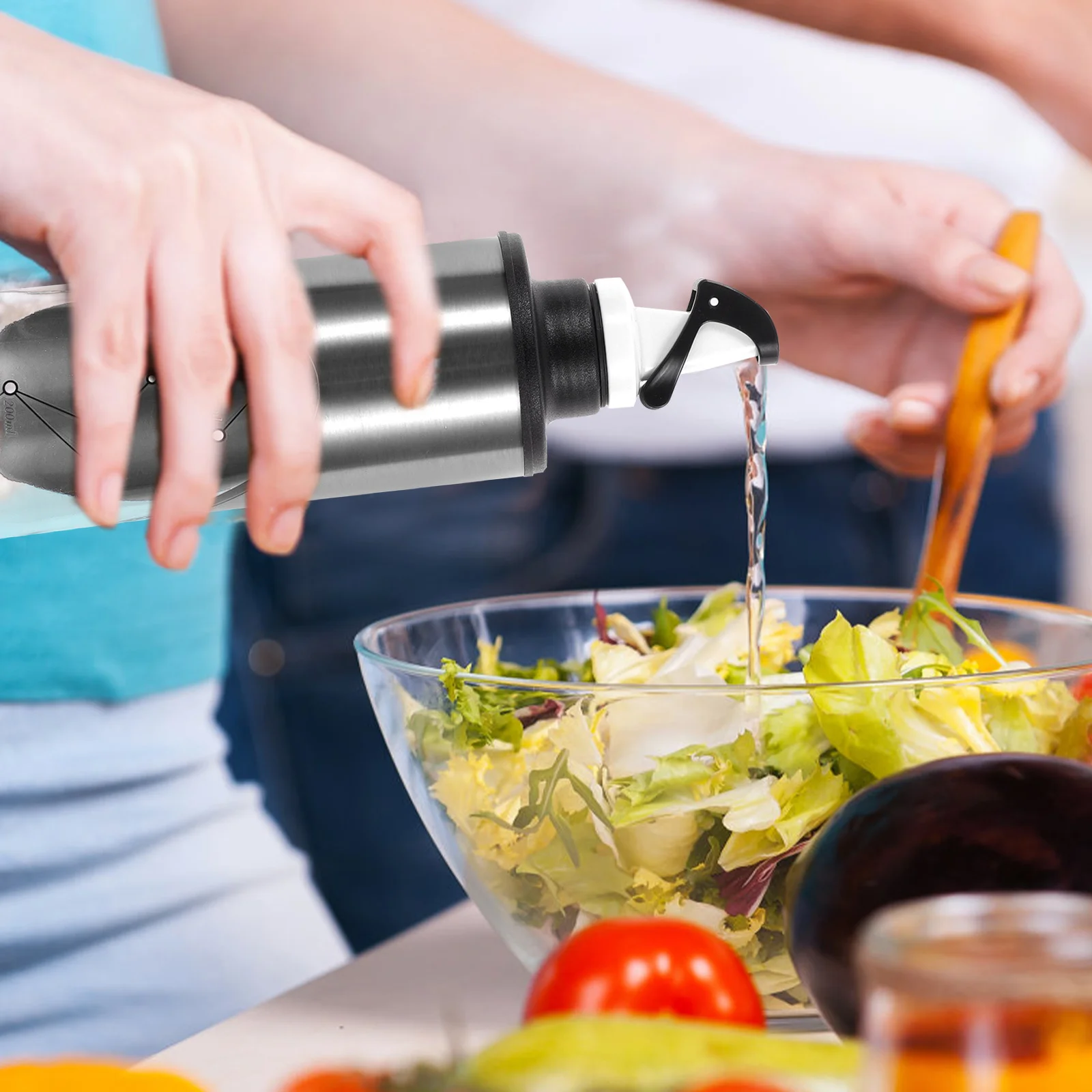 

Stainless Steel Dispenser Multi-Function Seasoning Bottle Leak-Proof Kitchen Cooking Oil Container Olive Oil Dispenser Bottle