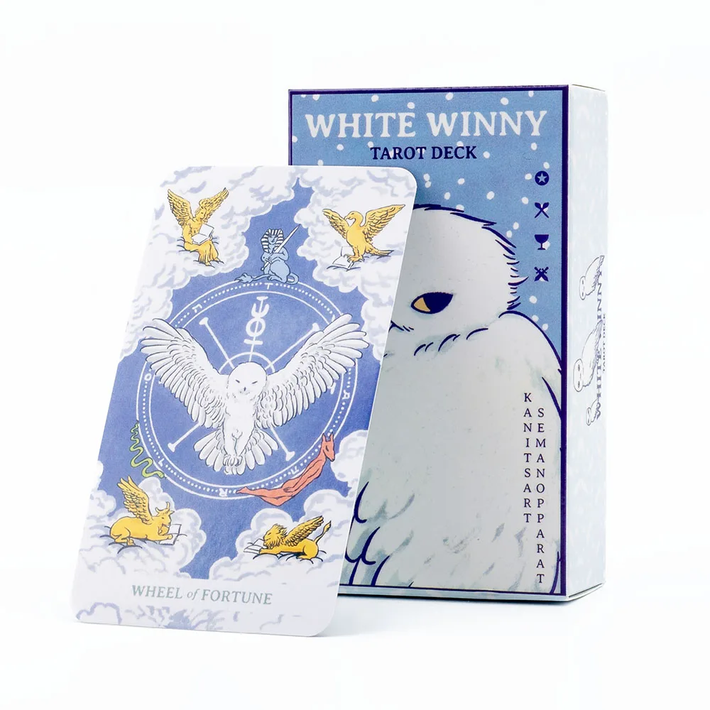 White Winny Tarot-Whimsical Owl Guide Tarot Leisure Entertainment Game Card Family Gathering Divination Deck